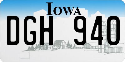 IA license plate DGH940