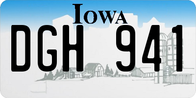 IA license plate DGH941
