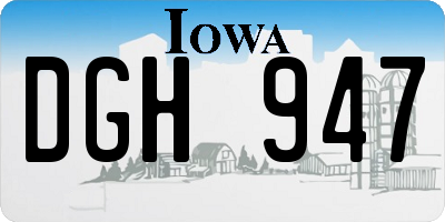 IA license plate DGH947