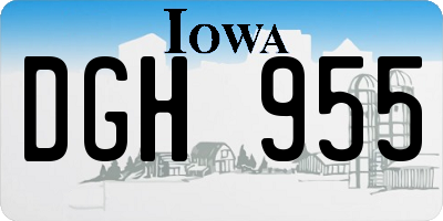 IA license plate DGH955