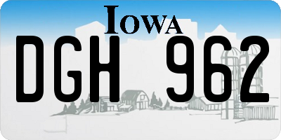 IA license plate DGH962