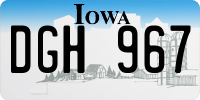 IA license plate DGH967