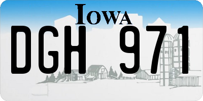 IA license plate DGH971