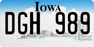 IA license plate DGH989
