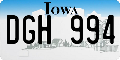 IA license plate DGH994