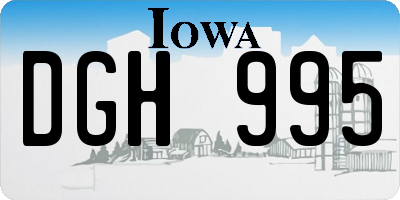 IA license plate DGH995