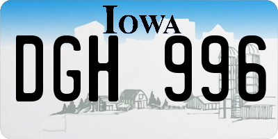 IA license plate DGH996