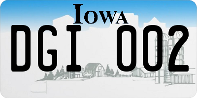 IA license plate DGI002