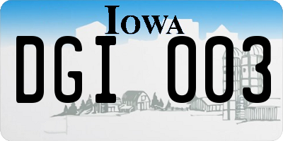 IA license plate DGI003