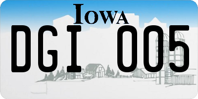 IA license plate DGI005