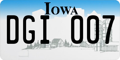 IA license plate DGI007