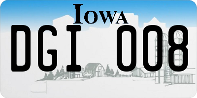 IA license plate DGI008