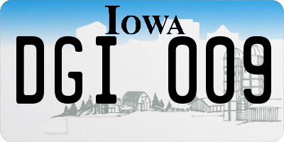 IA license plate DGI009