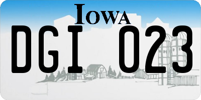 IA license plate DGI023