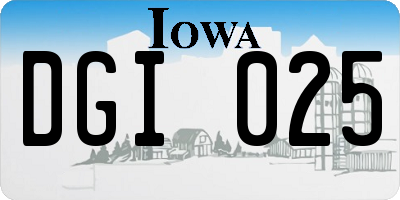 IA license plate DGI025