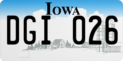 IA license plate DGI026