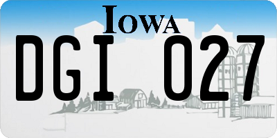 IA license plate DGI027