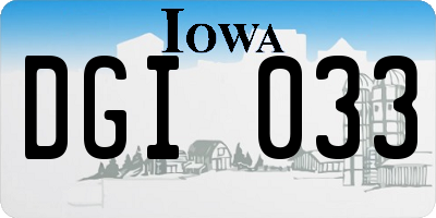 IA license plate DGI033