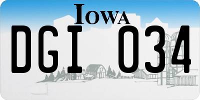 IA license plate DGI034