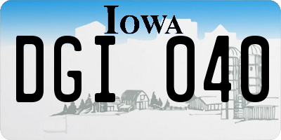 IA license plate DGI040