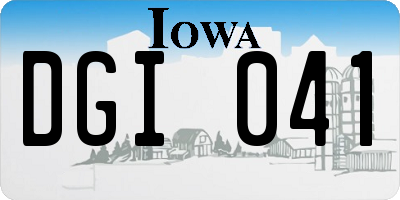IA license plate DGI041