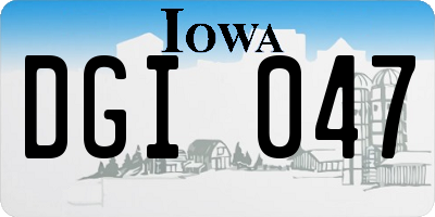 IA license plate DGI047
