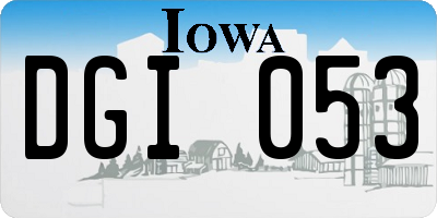 IA license plate DGI053