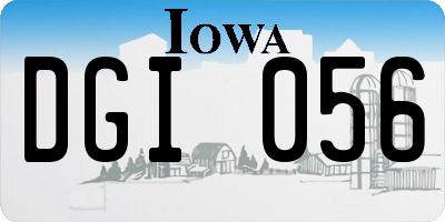 IA license plate DGI056