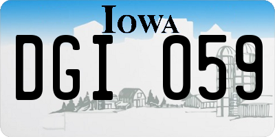 IA license plate DGI059