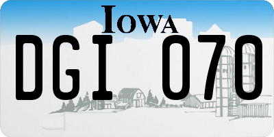 IA license plate DGI070