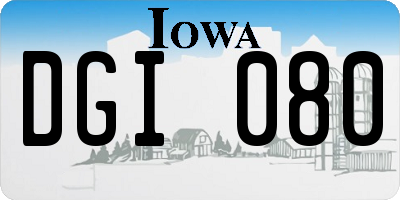 IA license plate DGI080