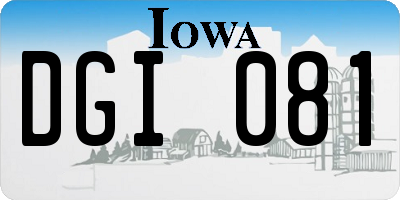 IA license plate DGI081