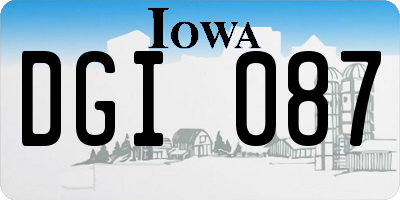 IA license plate DGI087