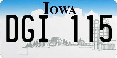 IA license plate DGI115
