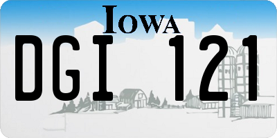 IA license plate DGI121