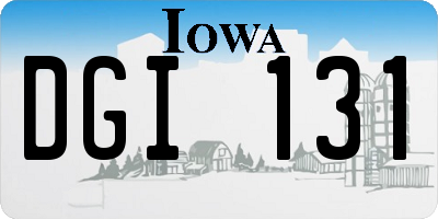 IA license plate DGI131