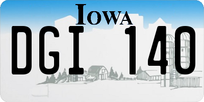 IA license plate DGI140