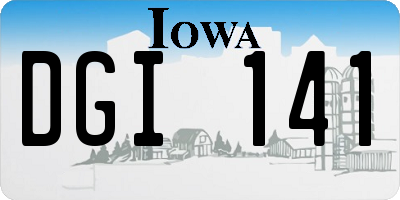 IA license plate DGI141
