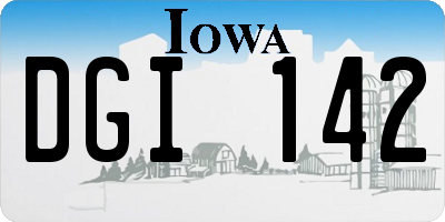 IA license plate DGI142