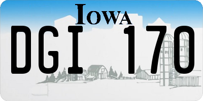 IA license plate DGI170