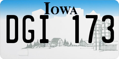 IA license plate DGI173