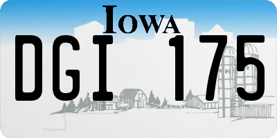 IA license plate DGI175