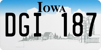 IA license plate DGI187