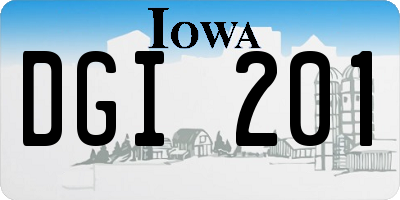 IA license plate DGI201