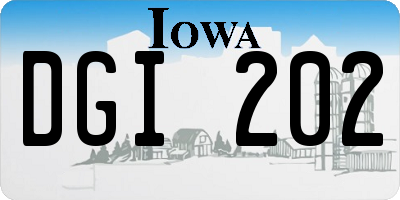 IA license plate DGI202