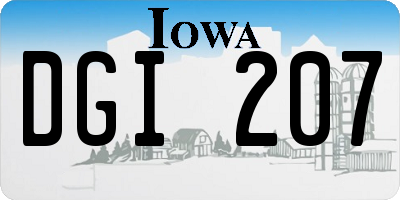 IA license plate DGI207