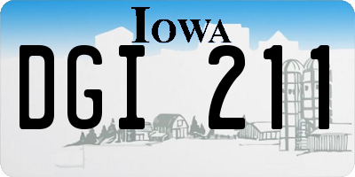 IA license plate DGI211