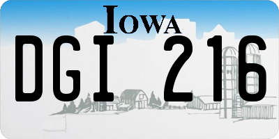 IA license plate DGI216