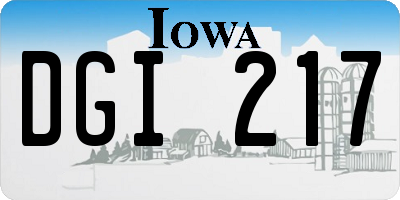 IA license plate DGI217