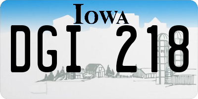IA license plate DGI218